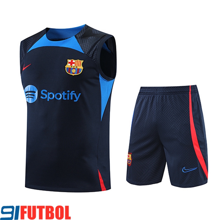 Nueva Camiseta Entrenamiento Sin Mangas Cortos FC Barcelona Azul