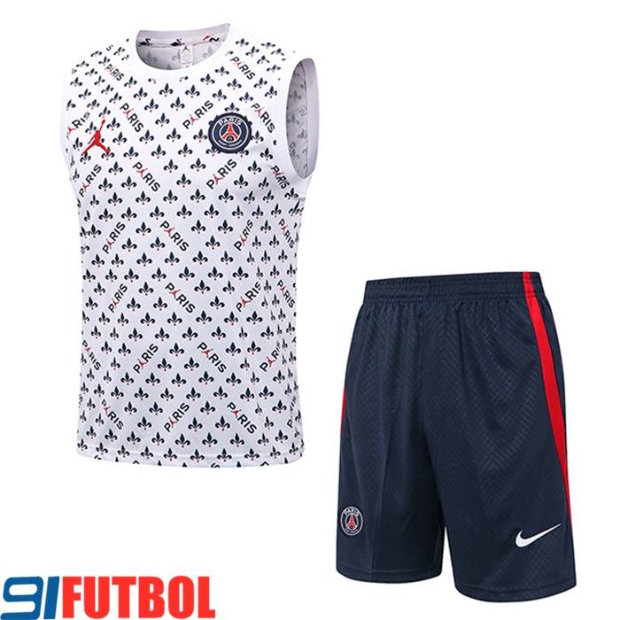 Replicas Camiseta Entrenamiento Sin Mangas Cortos Jondan Psg Blanco