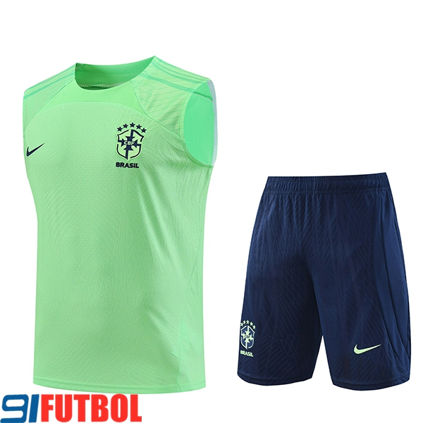 Crea Tu Camiseta Entrenamiento Sin Mangas Cortos Brasil Verde