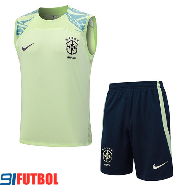 Camiseta Entrenamiento Sin Mangas Cortos Bresil Verde 2023 2024