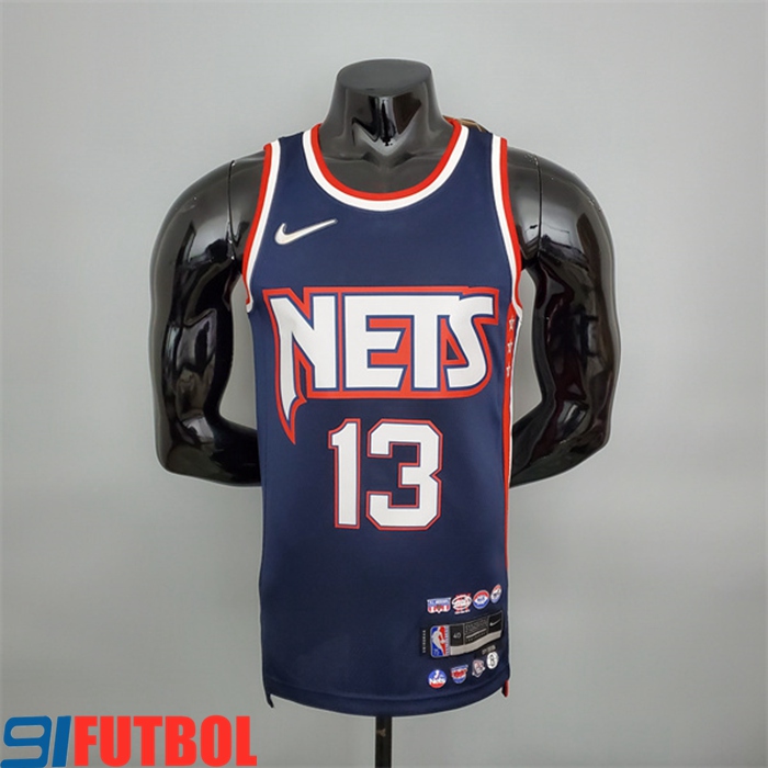 Solo Camisetas Rooklyn Nets (Harden #13) Azul Royal 75th Anniversary ...