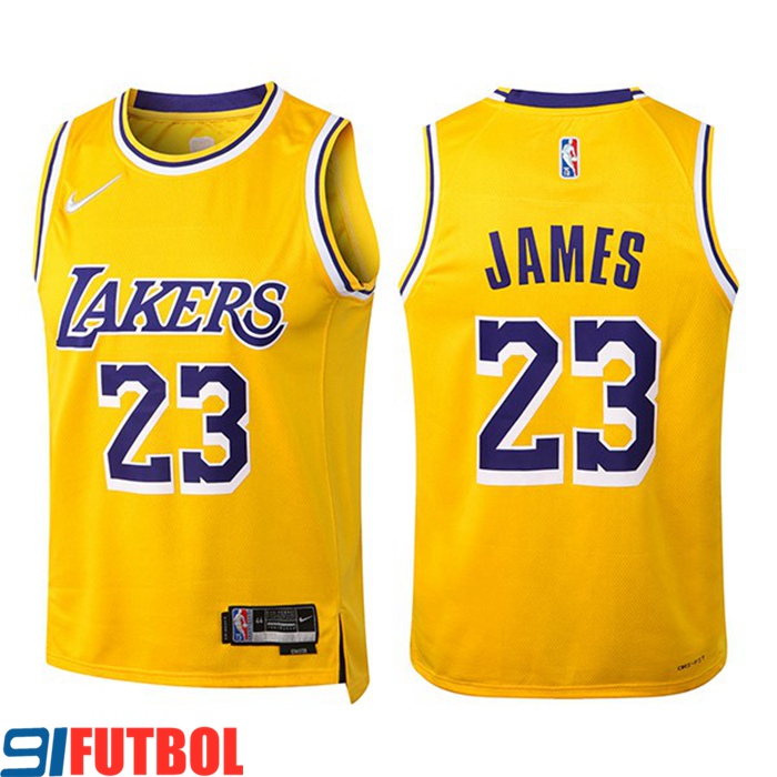 Juego De Camisetas Los Angeles Lakers (JAMES #23) Amarillo