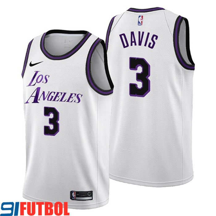 Camiseta Anthony Davis #3 Los Angeles Lakers Azul Latin Edition