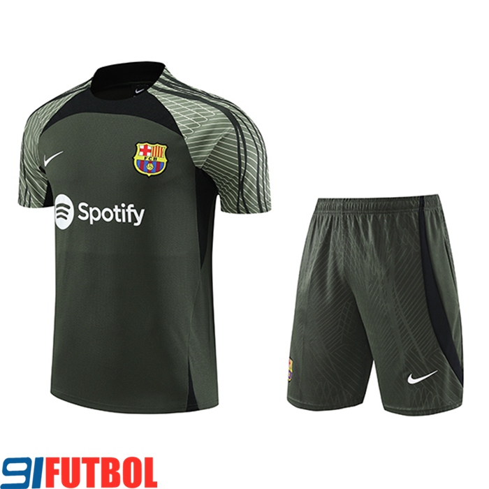 Tienda Online Camiseta Entrenamiento + Cortos FC Barcelona Verde 2023/2024