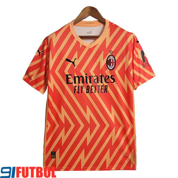 Modelos De Camisetas De Futbol AC Milan Portero Naranja 2023/2024