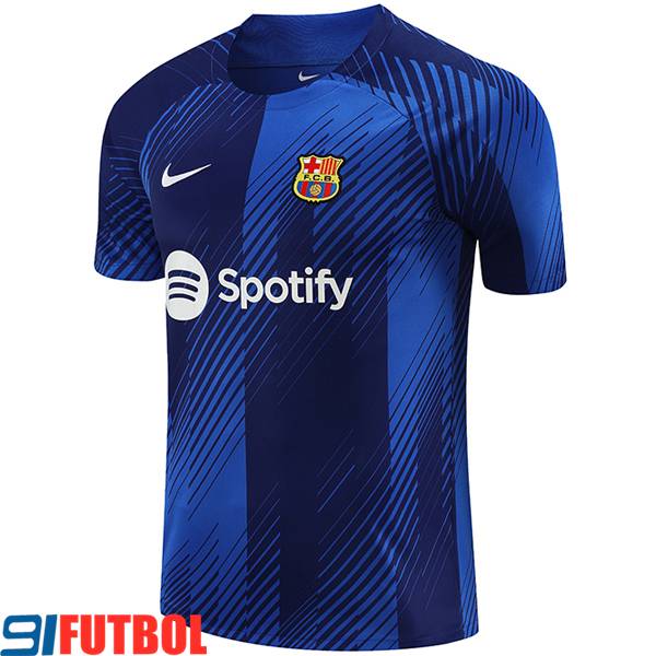 Imitaciones De Camiseta Entrenamiento FC Barcelona Azul 2023/2024 -02